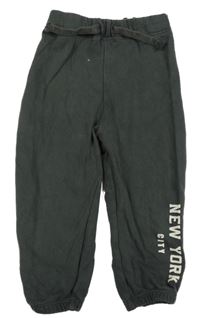 Tmavošedé tepláky s nápisem H&M