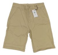 Nové - Béžové plátěné chino kraťasy Denim Co. 