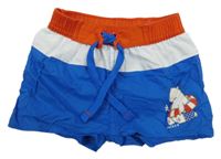 Modro-bílo-červené plážové kraťasy s medvídkem Chicco