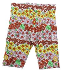 Bílo-barevné květované capri legíny Original Marines