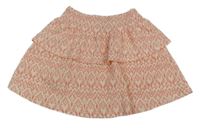 Béžovo-růžová vzorovaná sukně Matalan