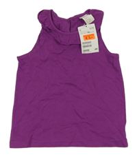 Nové - Fialový top s volánkem H&M