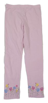 Světlerůžové legíny s kytičkami Tchibo