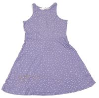 Fialové kytičkované šaty H&M