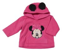 Růžová fleecová mikina s Minnie a kapucí George