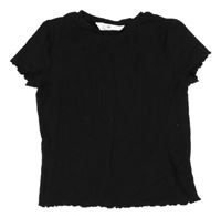 Černé žebrované crop tričko H&M