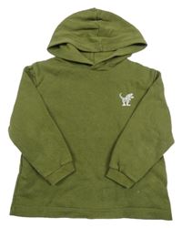 Khaki mikina s dinem a kapucí H&M