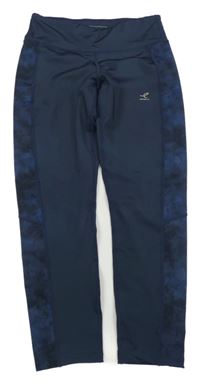 Tmavomodré vzorované sportovní funkční capri legíny Energetics 