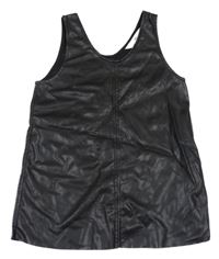 Černé koženkové šaty H&M