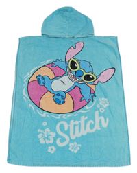 Azurová froté pončo osuška se Stitchem a kapucí Disney