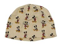 Béžová bavlněná čepice s Mickeym Disney
