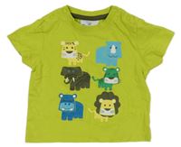 Světlezelené tričko se zvířátky Topomini