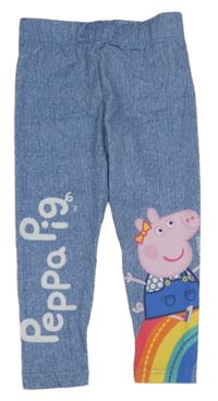 Modré melírované legíny riflového vzhledu s Peppa pig