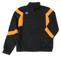 Černo-neonově oranžová sportovní propínací funkční mikina Erima