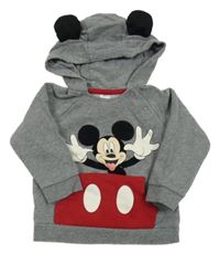 Šedá mikina s Mickeym a kapucí Disney