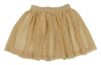Béžovo-zlatá třpytivá tylová sukně H&M