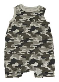 Šedo-černo-bílý army letní overal C&A