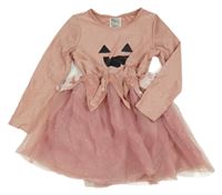 Kostým - Starorůžové šaty s dýní a třpytivým tylem H&M