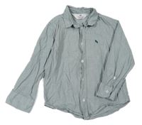 Olivovošedá melírovaná košile s výšivkou H&M