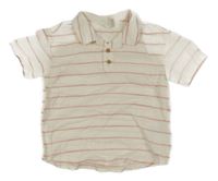 Smetanovo-červená pruhovaná polo košile H&M