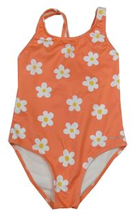 Korálové květované jednodílné plavky Nabaiji