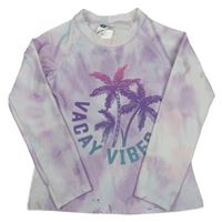 Lila vzorované UV triko s palmami H&M