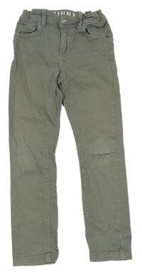 Světlešedé skinny fit rifle s dírou na koleni C&A