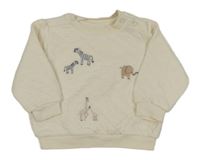 Světlebéžová prošívaná mikina se zvířaty Nutmeg