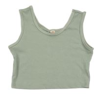 Světlemodrý žebrovaný crop top 