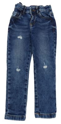 Tmavomodré plísňové skinny teplákové rifle s prošoupáním Denim Co.