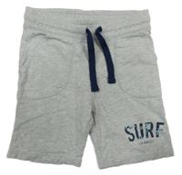 Šedé teplákové kraťasy s nápisem H&M