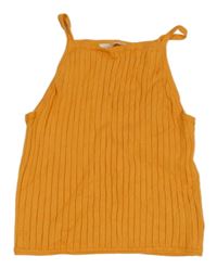 Oranžový žebrovaný pletený crop top H&M