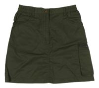 Khaki šusťáková cargo sukně 