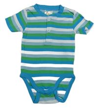 Bílo-modro-zelené pruhované body Papagino