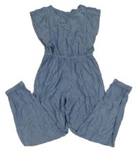 Modrý melírovaný kalhotový overal s volánky H&M