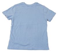 Světlemodré pruhované/vzorované melírované tričko PRIMARK