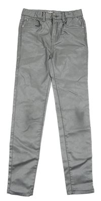 Stříbrné skinny kalhoty Reserved