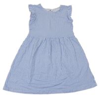 Bílo-modré pruhované bavlněné šaty H&M