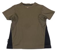 Khaki-černé sportovní tričko