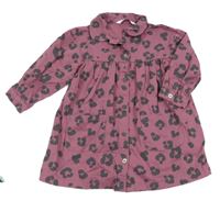 Růžovo-šedé plátěné propínací šaty s leopardím vzorem V by Very