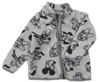 Šedá huňatá propínací mikina s Minnií Disney