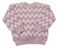 Lila-bílý vzorovaný svetr Primark