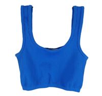 Dámský safírový žebrovaný crop top FB Sister 