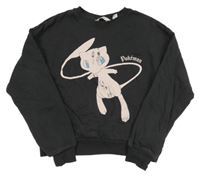 Tmavošedá crop oversize mikina s Pokémonem H&M