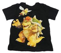 Černé tričko s dinosaury - Mario H&M