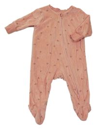 Starorůžový sametový overal s třešněmi Primark