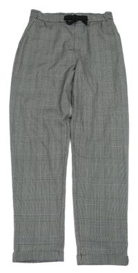 Šedo-černé kostkované kalhoty H&M