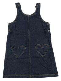 Tmavomodré laclové riflové šaty se srdíčky Denim Co.