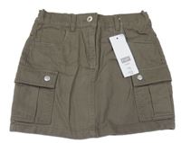 Nové - Khaki riflová cargo sukně F&F