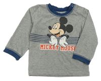 Šedo-tmavomodré triko s Mickeym 